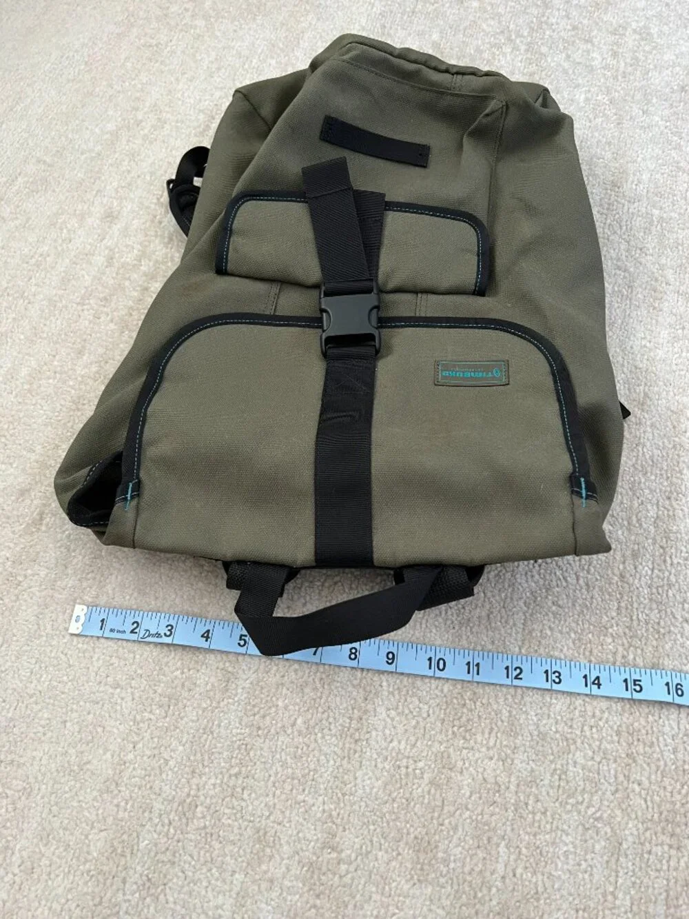 Timbuk2 Moby Laptop Backpack Olive Green Canvas Commuter Daypack School